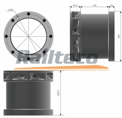 Caixa de Eixo do Bogie Ferroviário Y32MS
